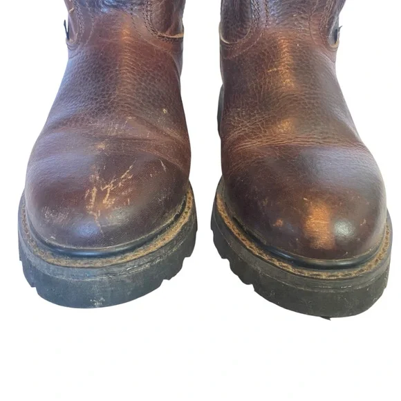 Justin Brown Leather Cowboy Boots mens size 7.5 - Picture 4 of 11